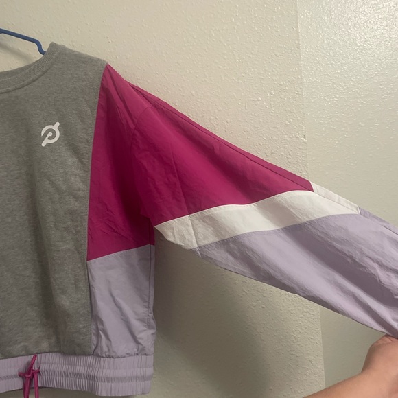 NWOT peloton 80s Style pink and purple Sweater workout - Picture 3 of 5